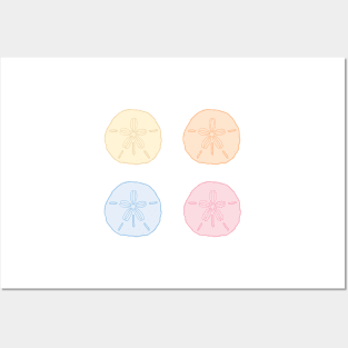 Colorful Sand Dollar Illustration Set Posters and Art